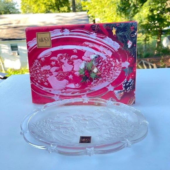 Mikasa Vintage Small Oval Crystal Candy Dish With Angels Design 9.2x7.0in - Picture 7 of 10